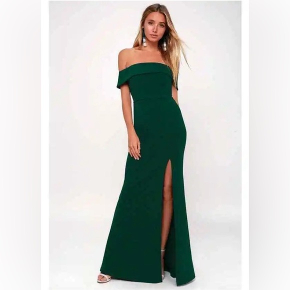Lulus Dresses & Skirts - LULUS OFF THE SHOULDER MERMAID GOWN - Emerald Green